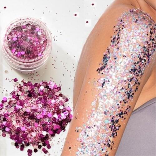 10g Silver Holographic Chunky Glitter Festival Beauty Makeup Face Body Hair Nails