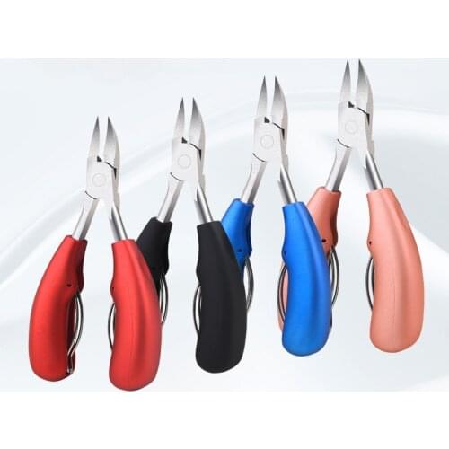 Chick Nose Pliers Stainless Steel Nail Groove Dead Skin Forceps with ABS Handle Easily Solve Nail Groove Problem Spring Design