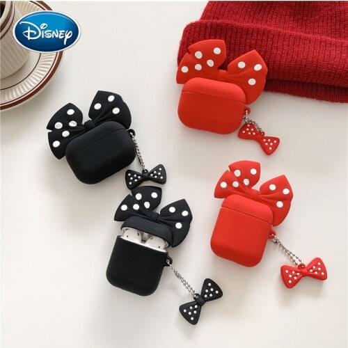 Cute Mickey Minnie airpods pro protective cover cartoon apple black red silicone soft shell bluetooth headset cover