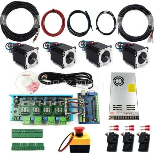 Mach3 5 Axis STB5100 USB motion card electronic bundle with 4pcs 2.45N.m Stepper Motors for WorkBee CNC Wood Metal Engraver Mill