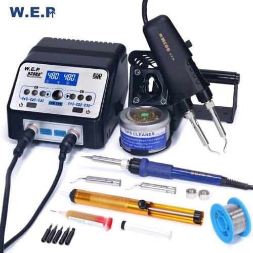 WEP 938D Tweezers Soldering Station 938BD+ Hot Tweezer Soldering Iron LCD Display Welding Station SMD PCB SOIC CHIP Repair Tools