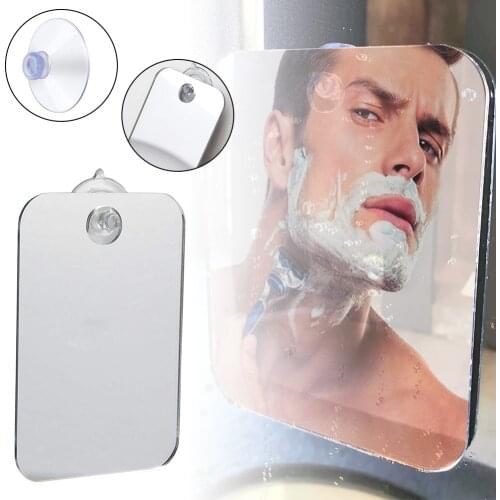 Makeup mirror Anti-Fog Shower Mirror for Shaving Trimming with Suction Cup Portable Bathroom accessories Shaving Mirror Acrylic