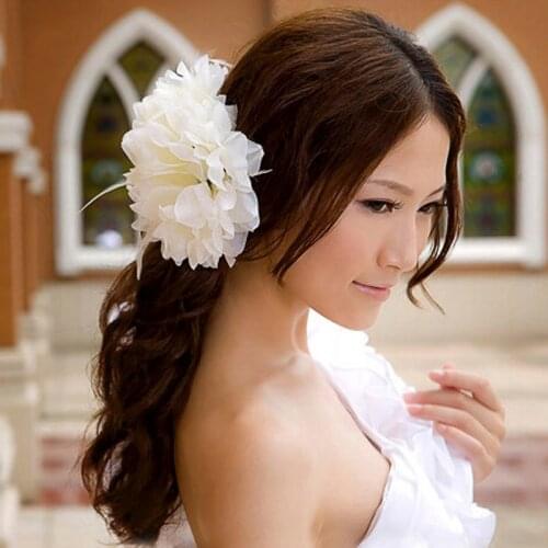 Women Beach Bridal Wedding Flower Hair Clip Brooch Pin Holder Barrette Headpiece