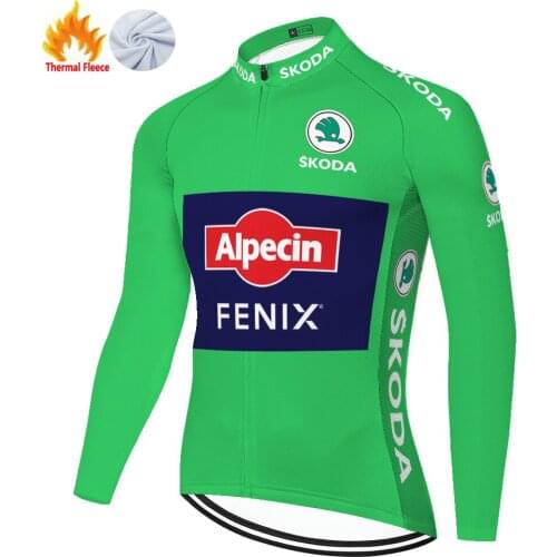 2021 Alpecin fenix Winter Thermal Fleece Maillot Velo Maillot Ciclismo Hombre Cycling Jersey Camisa Ciclismo Masculina Jersey