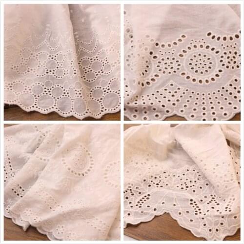 1 Yards24-33cm white embroidered Cotton lace Sewing Accessories craft Handmade for clothing bag wedding Decoration