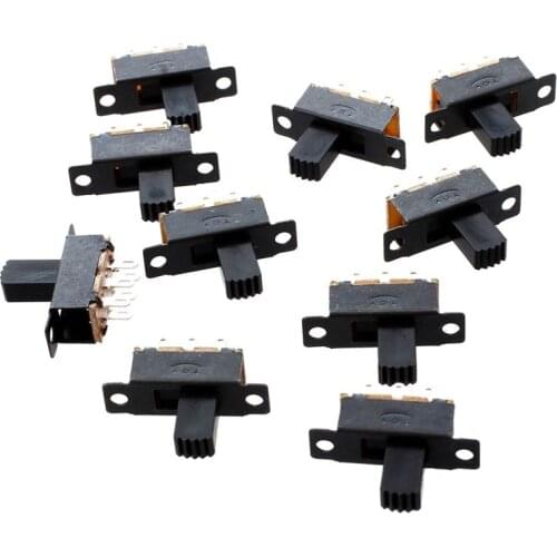 10 Pcs 6 Pins 2 Positions DPDT On/On Mini Slide Switch