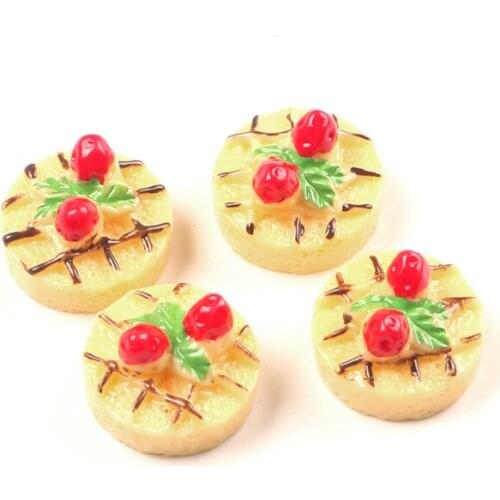 20Pcs Yellow Strawberry Cake Decoration Crafts Bead Frame Flatback Cabochon Scrapbook Kawaii DIY Embellishments Accessories