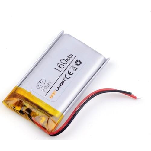 3.7v lithium ion rechargeable battery 302033 160mAh Supply mp3.mp4 GPS -polymer battery 032033