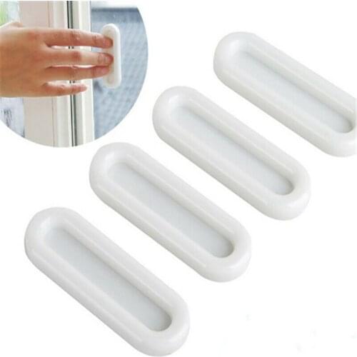 4Pcs Multifunction Cupboard Knob Furniture Knobs Plastic Self-adhesive Door Handles Wardrobe Pulls Door Hardware Safety