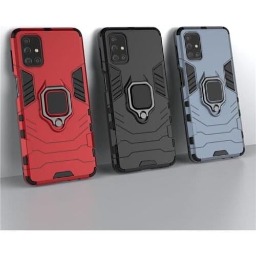 50pcs/lot Ring Car Holder Case For Samsung Galaxy A01 Core M31S S20 Ultra Plus A51 A71 M40S M30S A70E A70S 2 in 1 Armor Cover