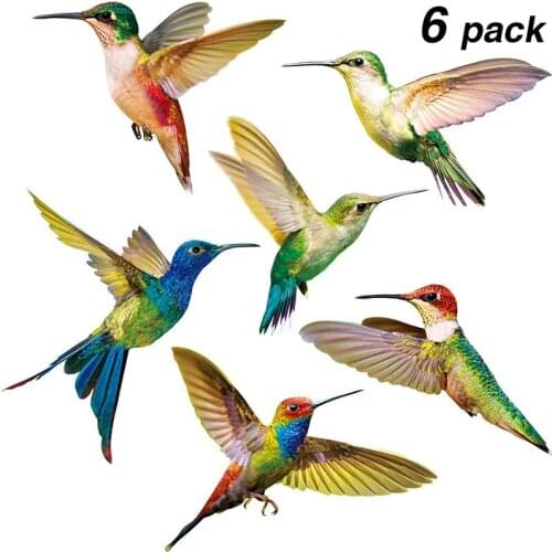 6Pcs Bird Sticker Electrostatic Window Glass Decal Glass Film Anti-Collision Window Cling Non Adhesive Window Decor