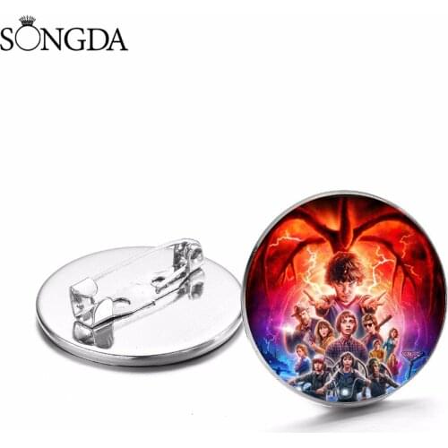 Stranger Things Brooches Popular American TV Series Badge Teenager Backpack Shirt Lapel Pins Gothic Jewelry Gift for Fans