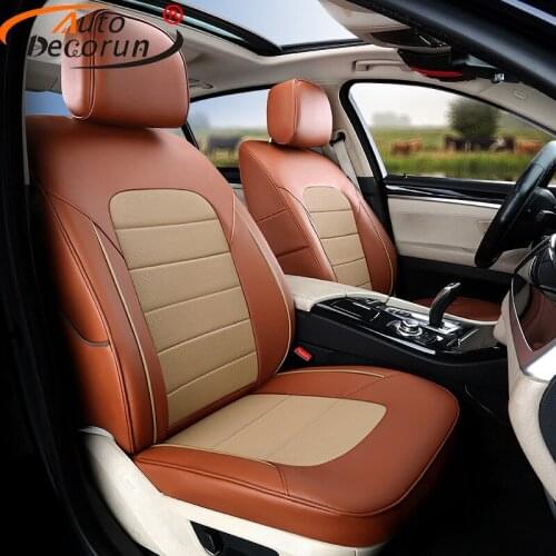 AutoDecorun Custom Fit Cowhide Leather Covers Seat for Jeep Compass 2018 2017 Car Seat Cover Protector Cushion Accessories 14pcs