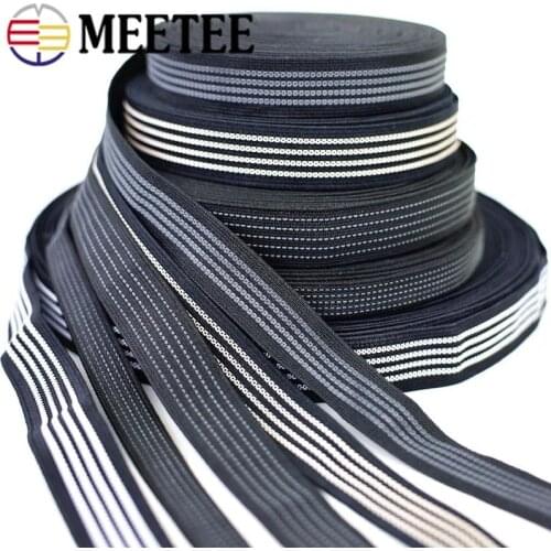 4Meters 20/25mm Non-slip Black White Elastic Band Sportswear Belt Elastic Webbing Rubber Band DIY Bag Shoes Sewing Accessories