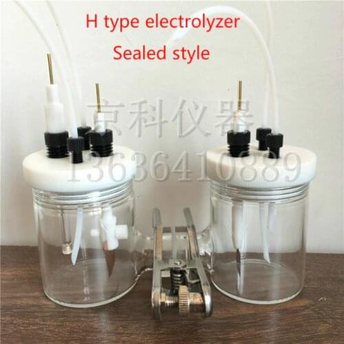 Model H sealed electrolyzer, CH2010 can exchange ion membrane H type electrolysis tank and matching electrode