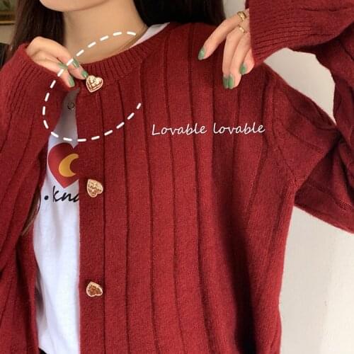 Fashion Solid Knitted Sweater Cardigan Women Autumn Winter Fashion Loose Korean V-neck Single Breasted Causal Crop Tops Jumpers