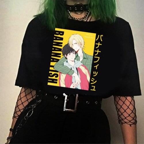 2020 Japanese Anime Banana Fish Short Sleeve T-shirts Round Neck Oversize T-shirt