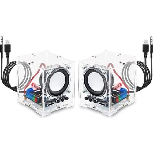 DIY Soldering Project Speaker Kit- A Pair Of Mini Bluetooth Amplifier Stereo Speaker For Learner Adult Beginner