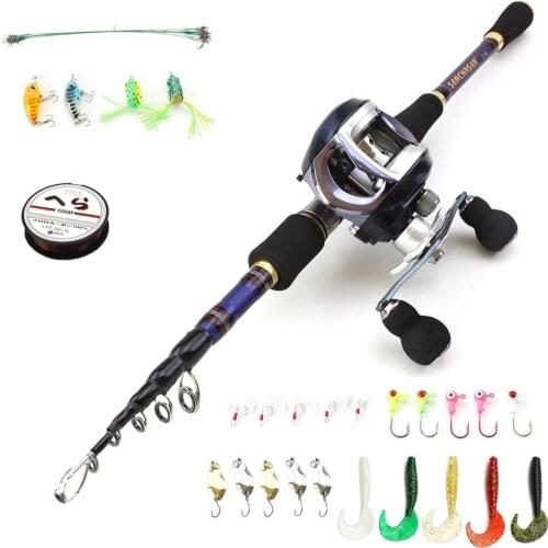 Rod Reel Combos, Carbon Fiber Cast Rod and Cast Reel Set, Fishing Rod Hook Line Bait Fishing Tackle Trout Rod 1.8m-2.7m