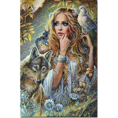 Square Diamond Painting Beauty And The Beast Natural Jungle Mural Kit 5D DIY Embroidery Round Home Decor Rhinestone Gift