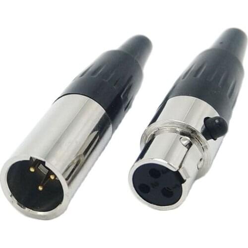 Mini XLR 3Pin Male Female Connector Mini XLR Microphone MIC Audio Connector Soldering Straight 10Pcs/Lot