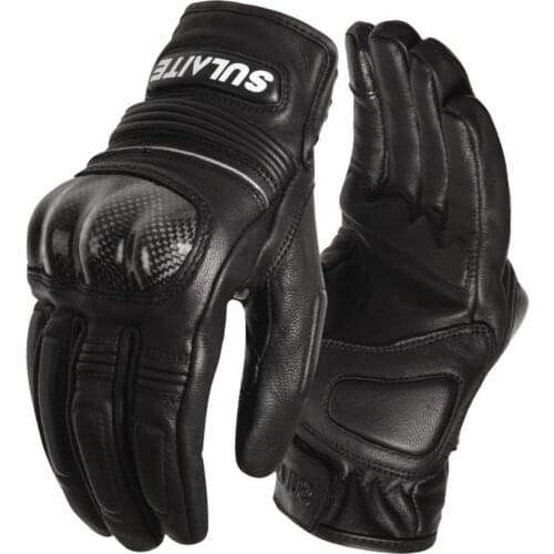 Motorcycle Gloves Sheepskin Leather Full Finger Gloves Racing Motocross Touch Screen Carbon Fiber Motorbike Bicycle Accessories