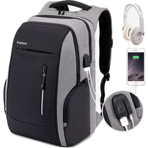 Male 55L Travel backpack 17" Laptop Backpack Men USB Anti theft Backpacks for teens schoolbag youth mochila women backbag