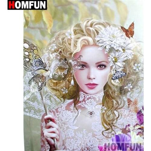 HOMFUN Full Square/Round Drill 5D DIY Diamond Painting "beauty" Embroidery Cross Stitch 5D Home Decor A16428