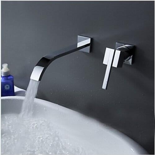 Wallmounted washbasin water tap 2 piece set flush faucet cabinet mixer bathroom hot and cold water faucet
