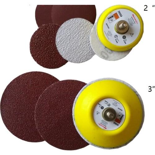 New 100Pcs 2" Sand Paper 50mm Sanding Disc with M6 Hook and Loop Sanding Pad