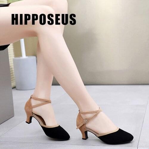 Women Shoes Latin Dance Shoes Modern Girls Ballroom Samba Dancing shoes Ladies 3.5/5.5CM Soft sole Salsa Sandals Dropshipping