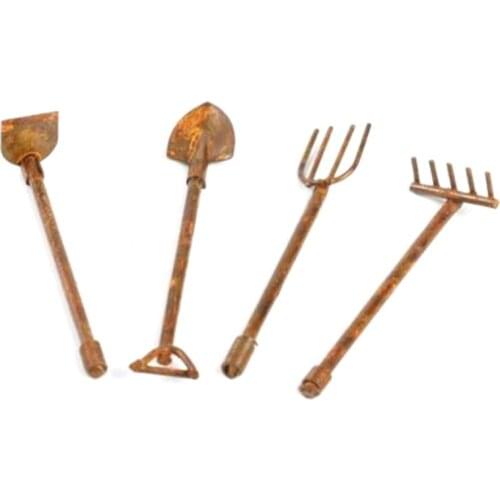 Cute Shovel Hoe and Pitchfork Farming Garden Accessories 1:12 Dollhouse Miniature