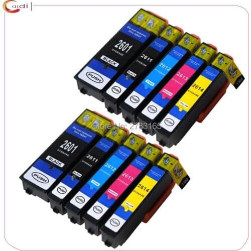 10 PCS compatible Ink Cartridge t2601 for Epson Premium XP-510 XP-610 XP-615 XP-810 Printer inkjet Cartridge 26XL