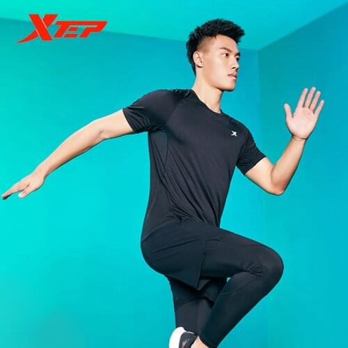 Xtep Sports Three-piece Suit Short Sleeve Short Pants Trousers Jogging Comfortable Breathable Sports Suit 880129A10194