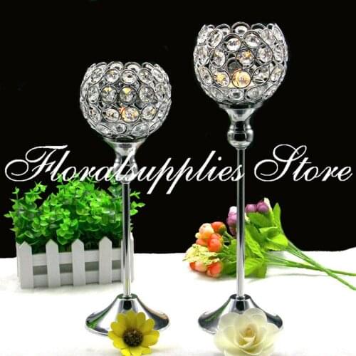 Wedding Candle Holders Gold Plated Crystal Candlestick Candle Lantern Candelabra Home Decoration Wedding Party