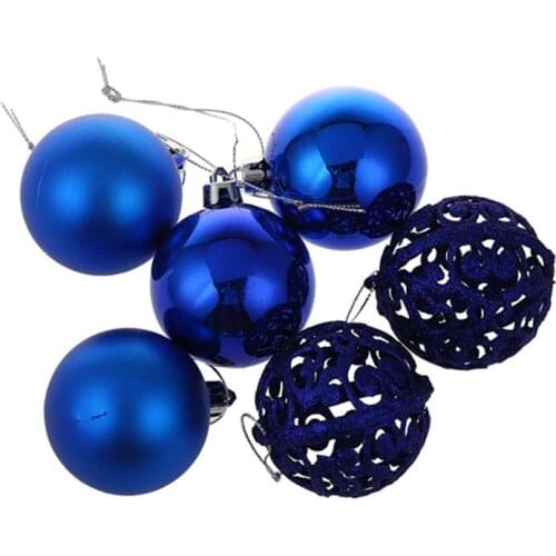 1 x Box Christmas Tree Ball Ornament Hanging Baubles Decorations for Xmas Party New Year Balls Home Décor Dark Blue