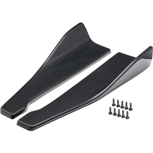 Universal 2X48cm Carbon Fiber Color modified Car Body Side Skirt Rocker Splitters Diffuser Winglet Wings Bumper