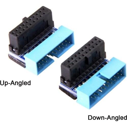 USB 3.0 20pin Male to Female Extension Adapter Up Down Angled 90 Degree for Motherboard Mainboard