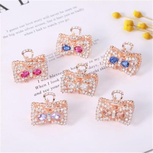 Hair Claw Clip Clamp For Women Girl Rhinestone Crystal Acrylic Bow Knot Korean Handmade Fashion Head Accessories Mujer Wholesale