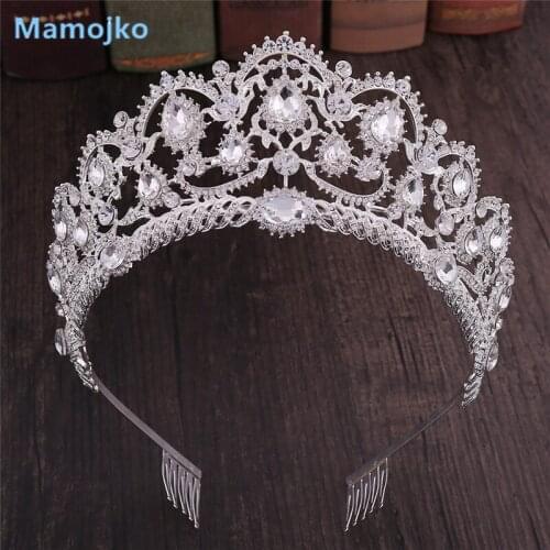 Mamojko wedding crown queen bridal Tiaras crown with Comb headband Wedding Accessories diadem mariage hair jewelry ornament