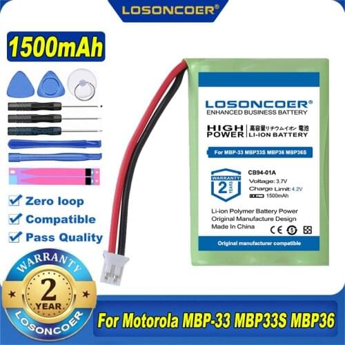 100% Original LOSONCOER 1500mAh MBP33 NI-MH Battery For Motorola MBP-33 MBP33S MBP36 MBP36S MBP36PU MBP43 CB94-01A Baby Monitor