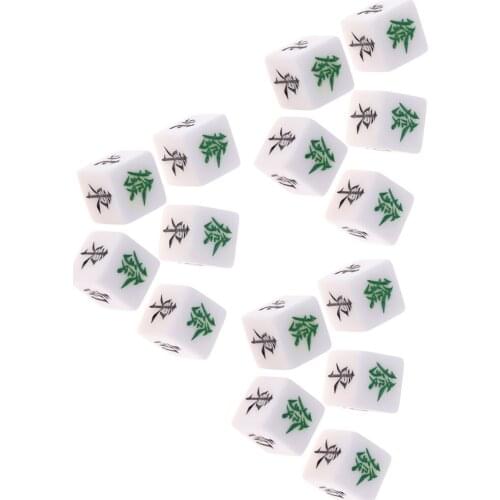 15x Mahjong Dice and Wind Acrylic Directions Dices Set 22x22x22mm
