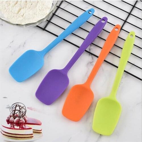 21CM Hot Universal Heat Resistant Integrate Handle Silicone Spoon Scraper Spatula Ice Cream Cake Kitchen Tool Utensil