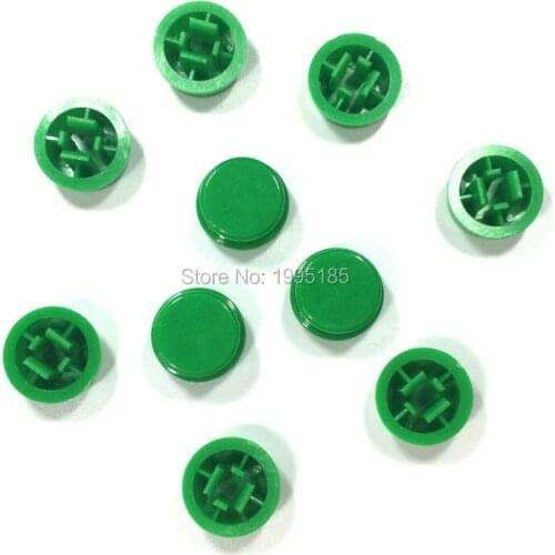 30pcs Green Round Tactile Button Caps For 12 *12 *7.3mm Tact Switches Plastic Swirch Key Cap Green Color