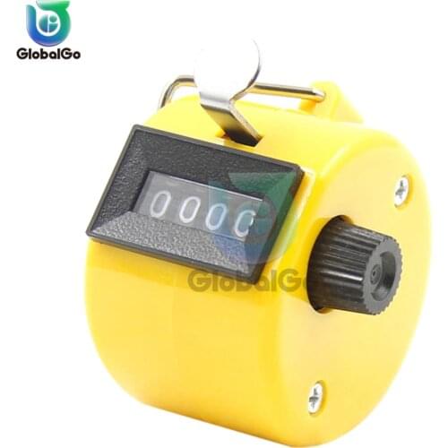 4 Digit Number Counters Plastic Shell Hand Finger Display Manual Counting Tally Clicker Timer Soccer Golf Counter Sport Key Ring