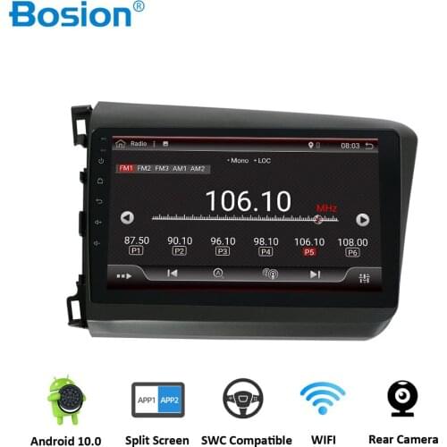 Android 10 Car Radio GPS Multimedia Player For Honda Civic 2012-2013 car dvd Navigation raido Video Audio Car Player camera IPS