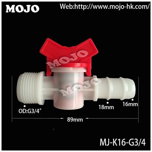 Free shipping!! MJ-K16-G3/4 16mm to G3/4'' Mini Water Hose Valve Irrigation Valve For Micro Irrigation Garden (10pcs/lots)