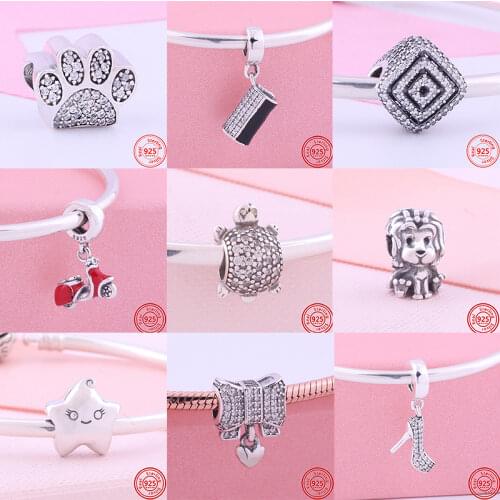 2020 New Flower Butterfly Star Heart DIY Beads Fit Original Pandora Charms Silver 925 Bracelet Bead Jewelry Making