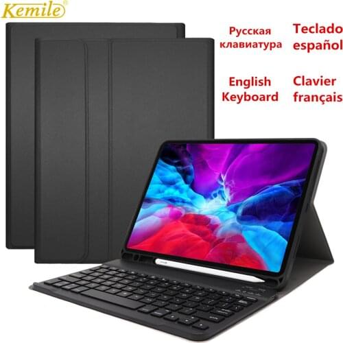 Russian Spanish keyboard Case for iPad Air 4 10.9 Keyboard Case W Pencil Holder funda Cover for iPad Air 4 10.9 2020 Case keypad