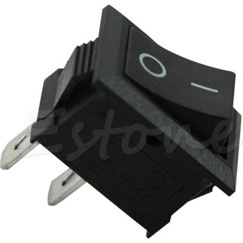 Black White On/Off Rectangle Rocker Switch Car Boat Button KCD1-2Pin 250V 3A New